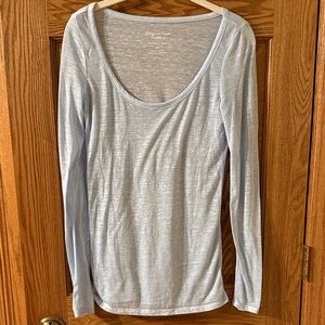 American Eagle Light Blue Long Sleeve Tee